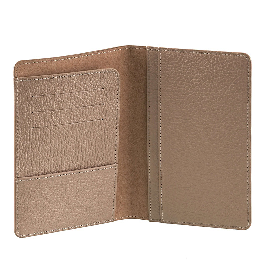 Обложка для паспорта Dr.Koffer из натуральной кожи бежевая