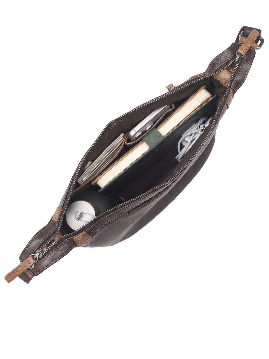 Сумка через плечо Dr. Koffer из натуральной кожи коричневая