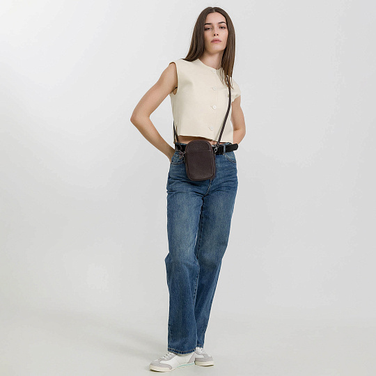 Сумка через плечо Dr.Koffer из натуральной кожи коричневая