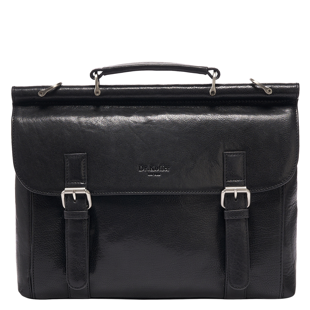Портфель Dr.Koffer из натуральной кожи черный