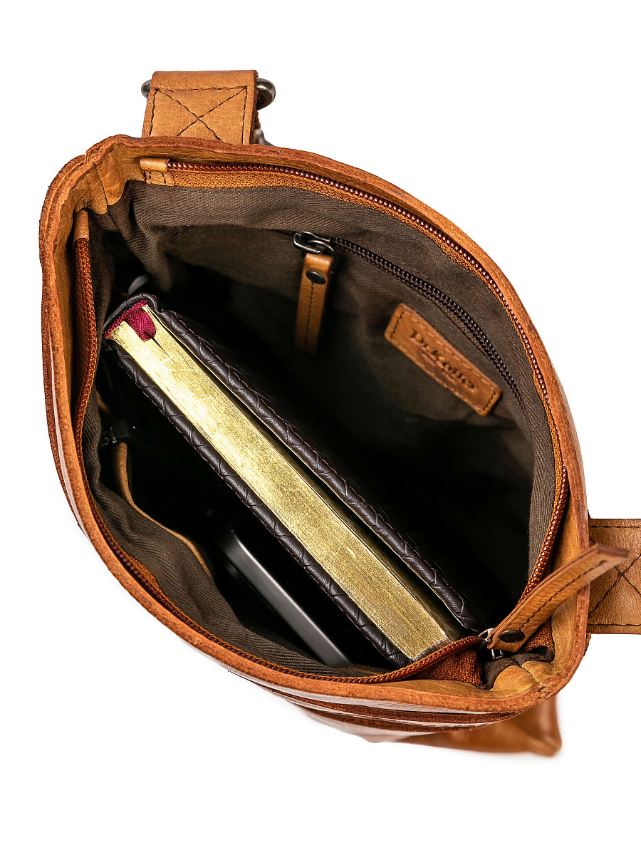 Сумка через плечо Dr.Koffer из натуральной кожи коричневая