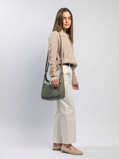 Женская сумка Dr.Koffer из натуральной кожи серая