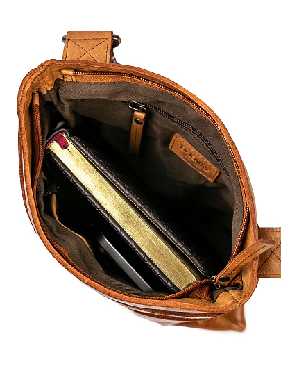 Сумка через плечо Dr.Koffer из натуральной кожи коричневая