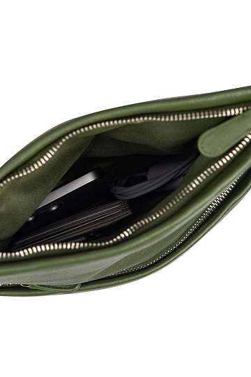 Женская сумка Dr.Koffer из натуральной кожи зеленая