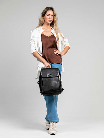 Рюкзак Dr.Koffer из натуральной кожи черный