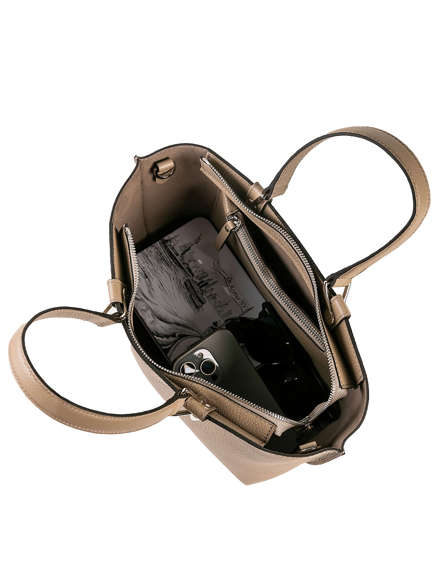 Женская сумка Dr. Koffer из натуральной кожи бежевая