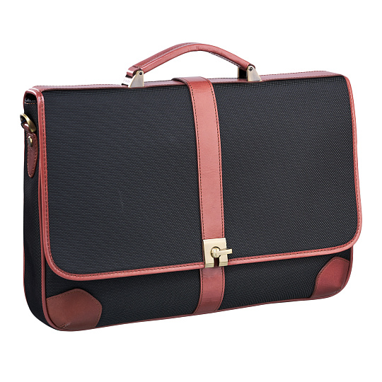 Деловая сумка Dr.Koffer из нейлона и натуральной кожи