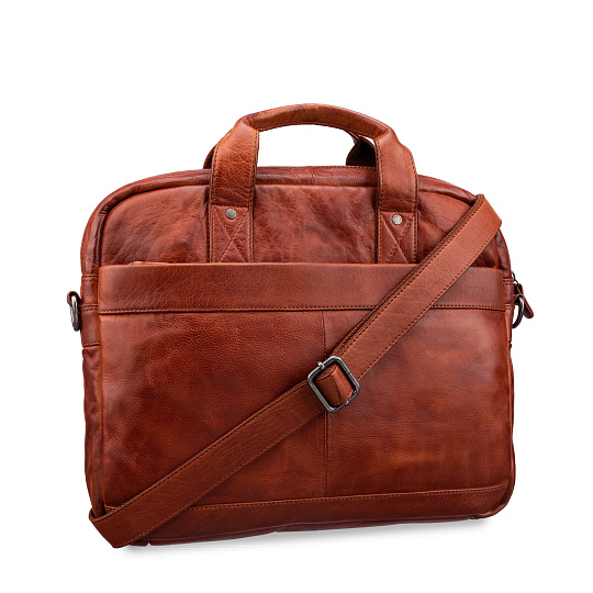 Деловая сумка Dr.Koffer из натуральной кожи коричневая