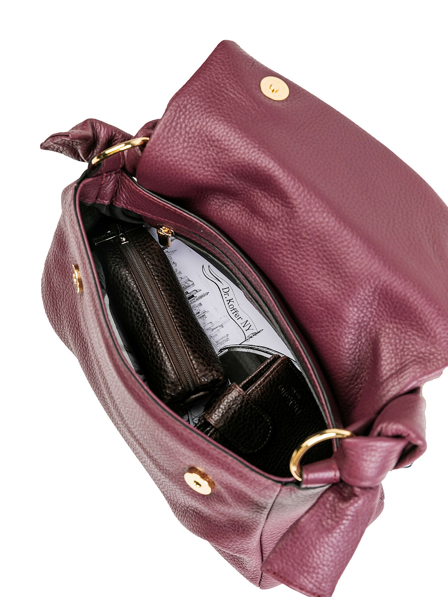 Женская сумка Dr.Koffer из натуральной кожи бордовая