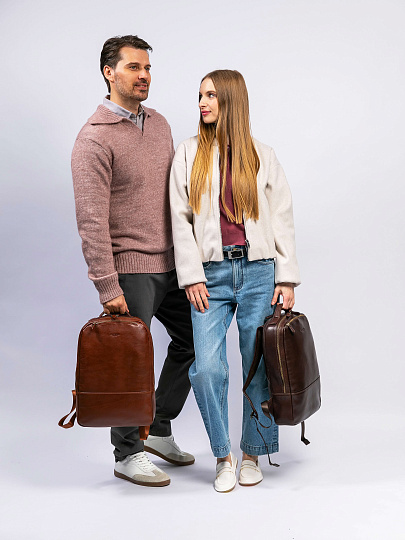 Рюкзак Dr. Koffer из натуральной кожи коричневый