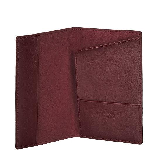 Обложка для паспорта Dr.Koffer из натуральной кожи бордо