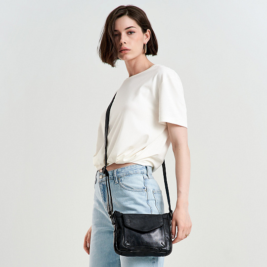 Сумка через плечо Dr.Koffer из натуральной кожи черная