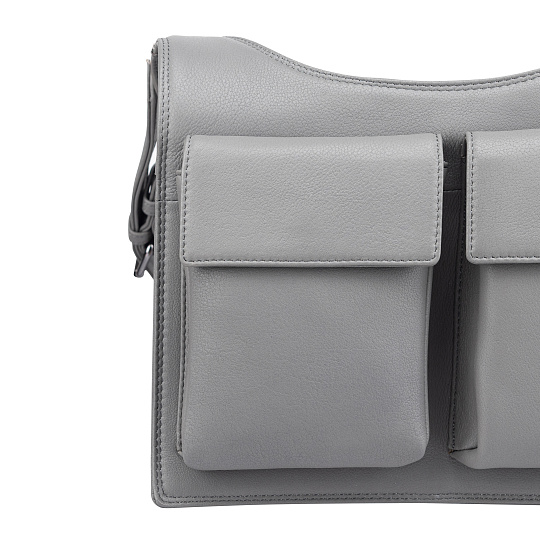 Сумка через плечо Dr.Koffer из натуральной кожи серая