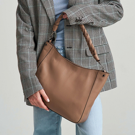 Женская сумка Dr. Koffer из натуральной кожи коричневая