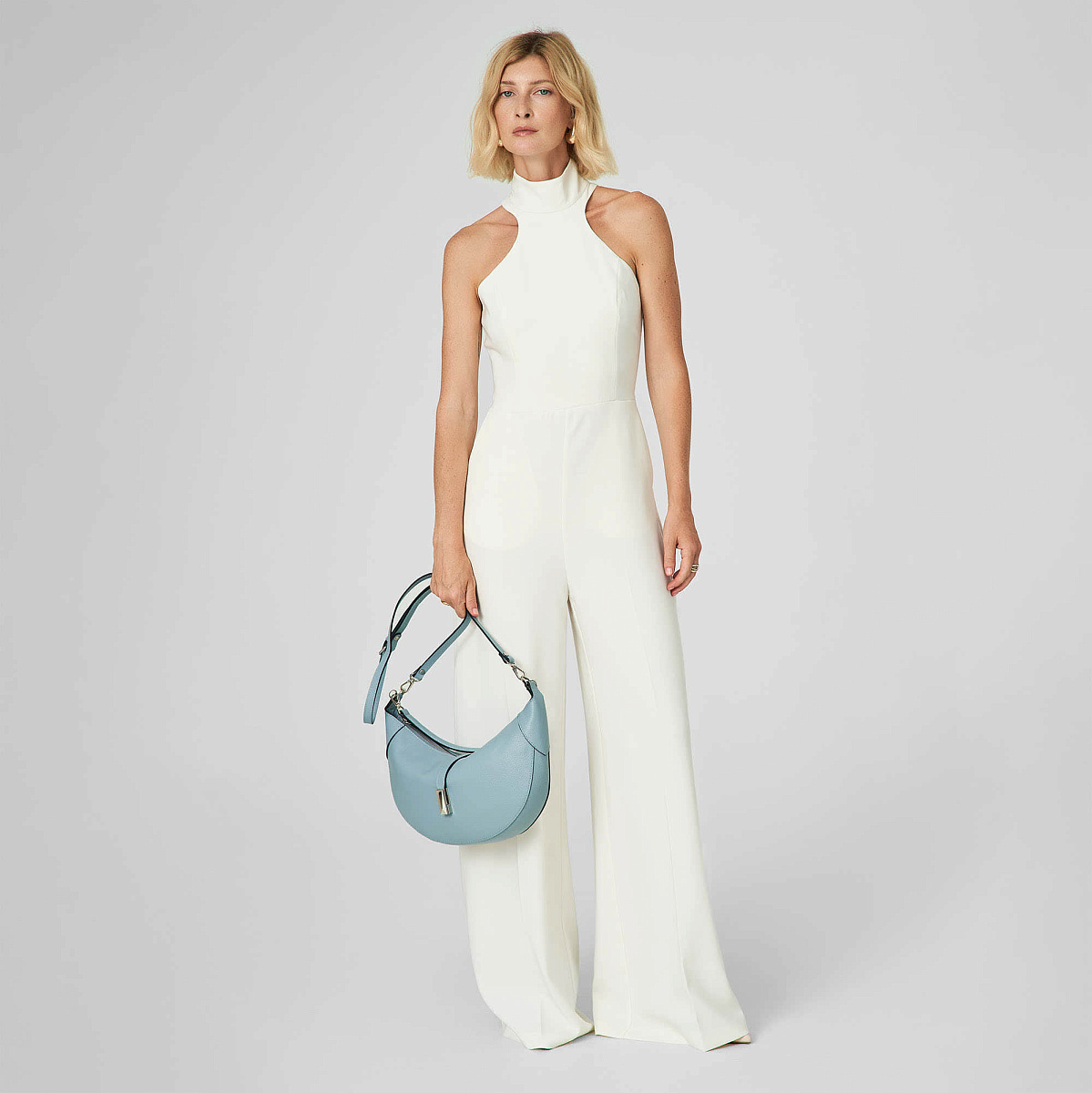 Женская сумка Dr. Koffer из натуральной кожи голубая