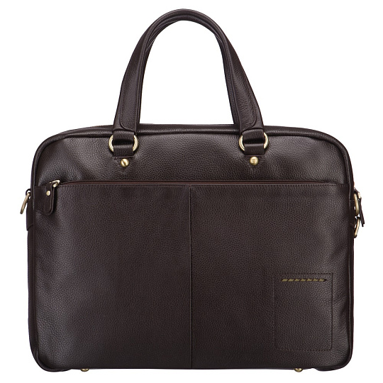 Деловая сумка Dr.Koffer из натуральной кожи темно-коричневая
