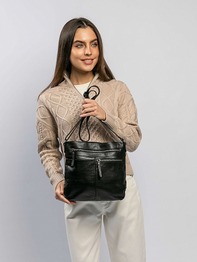 Сумка через плечо Dr.Koffer из натуральной кожи черная