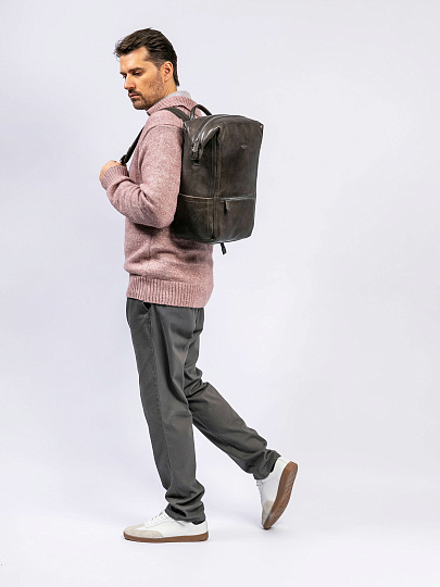 Рюкзак Dr. Koffer из натуральной кожи серый