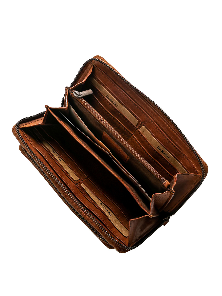 Портмоне Dr.Koffer из натуральной кожи светло-коричневое
