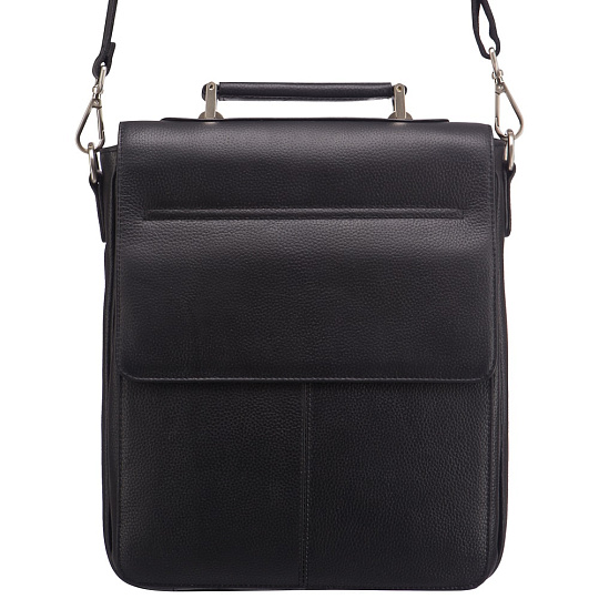 Сумка для документов черного цвета с клапанами на защелках Dr.Koffer M402604-220-04