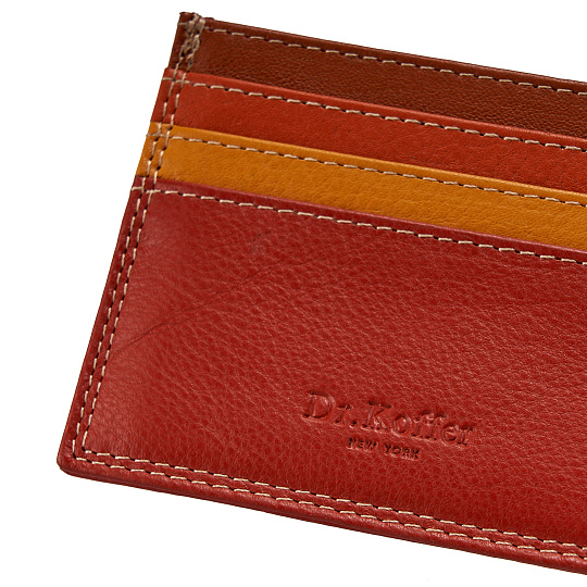 Кредитница Dr.Koffer из натуральной кожи оранжевая