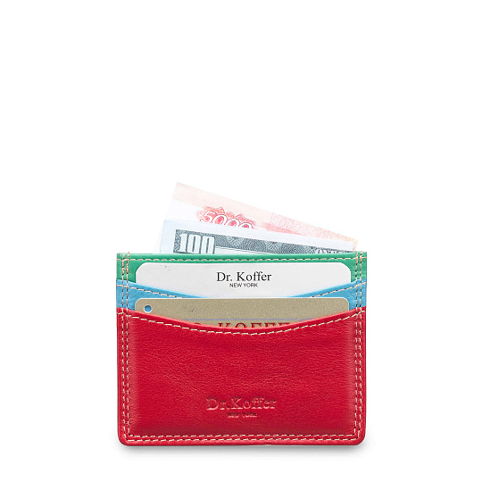 Кредитница Dr.Koffer из натуральной кожи оранжевая