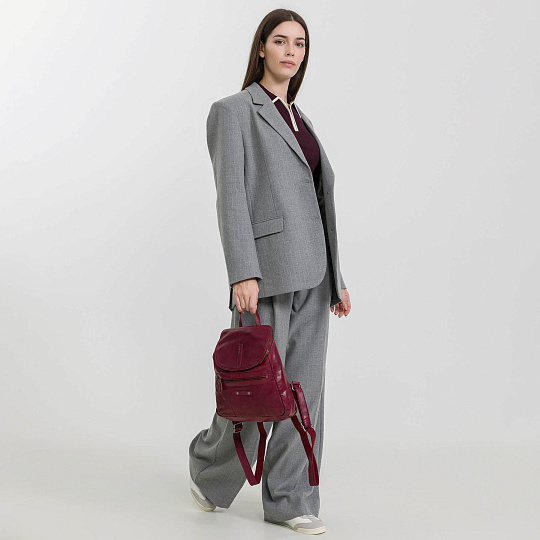 Рюкзак Dr.Koffer из натуральной кожи бордовый