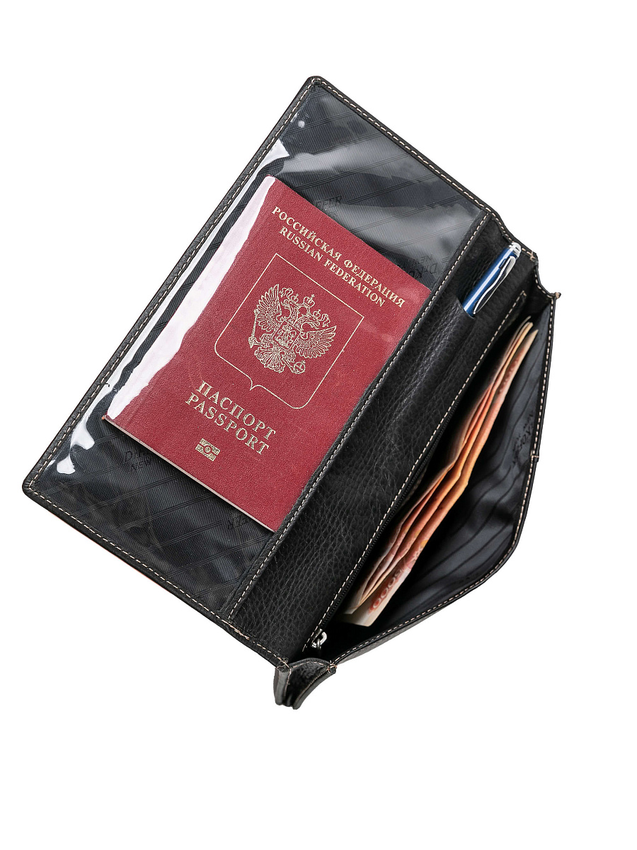 Портмоне Dr.Koffer из натуральной кожи черное