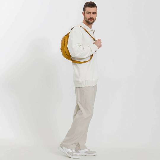 Сумка на пояс Dr. Koffer из натуральной кожи желтая