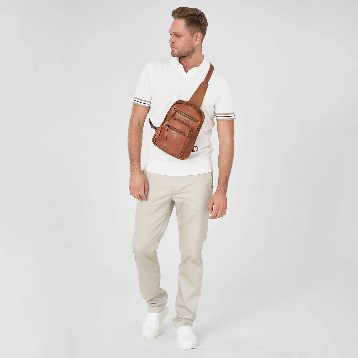 Рюкзак Dr.Koffer из натуральной кожи светло-коричневый