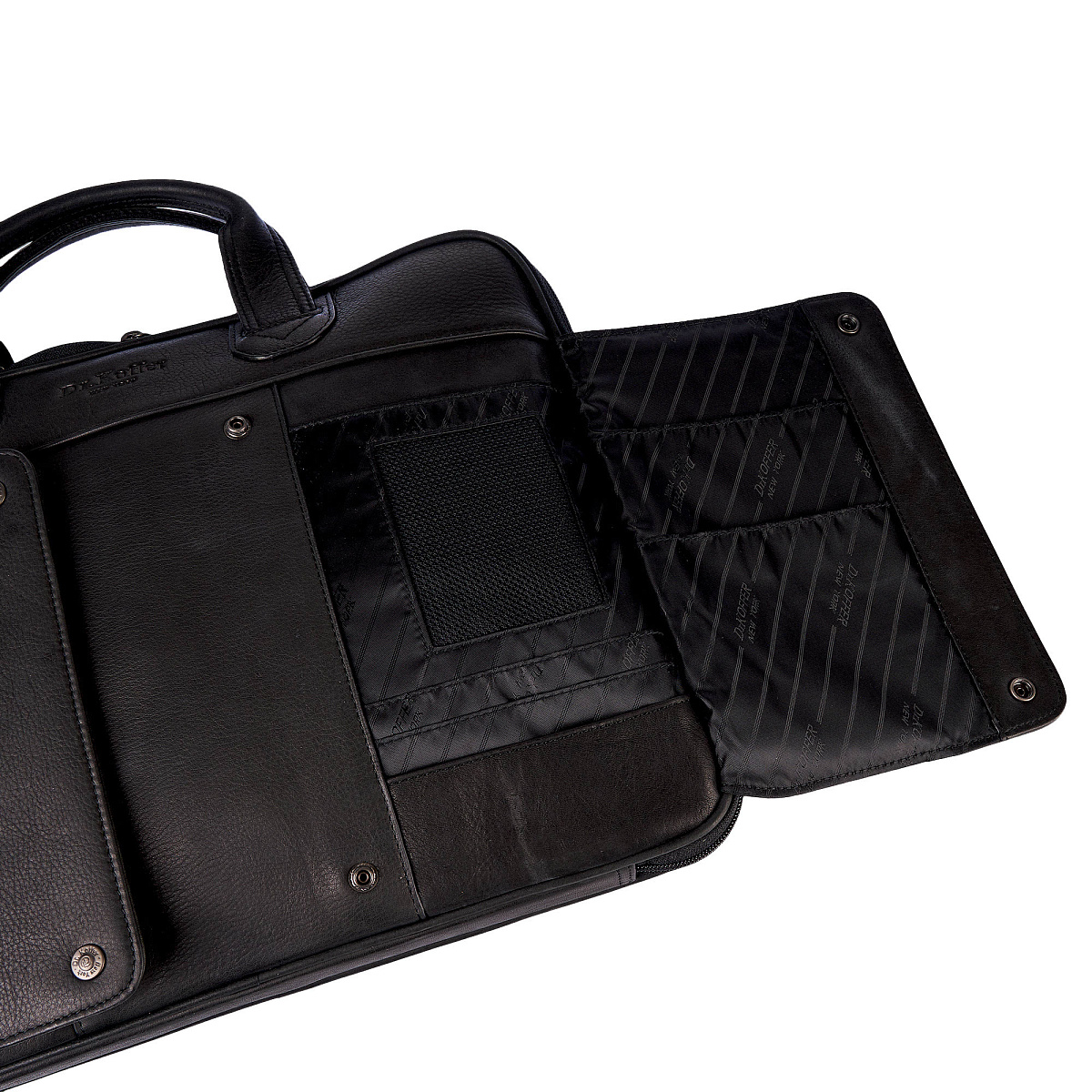 Деловая сумка Dr.Koffer из натуральной кожи черная