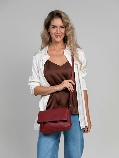 Женская сумка Dr.Koffer из натуральной кожи бордовая