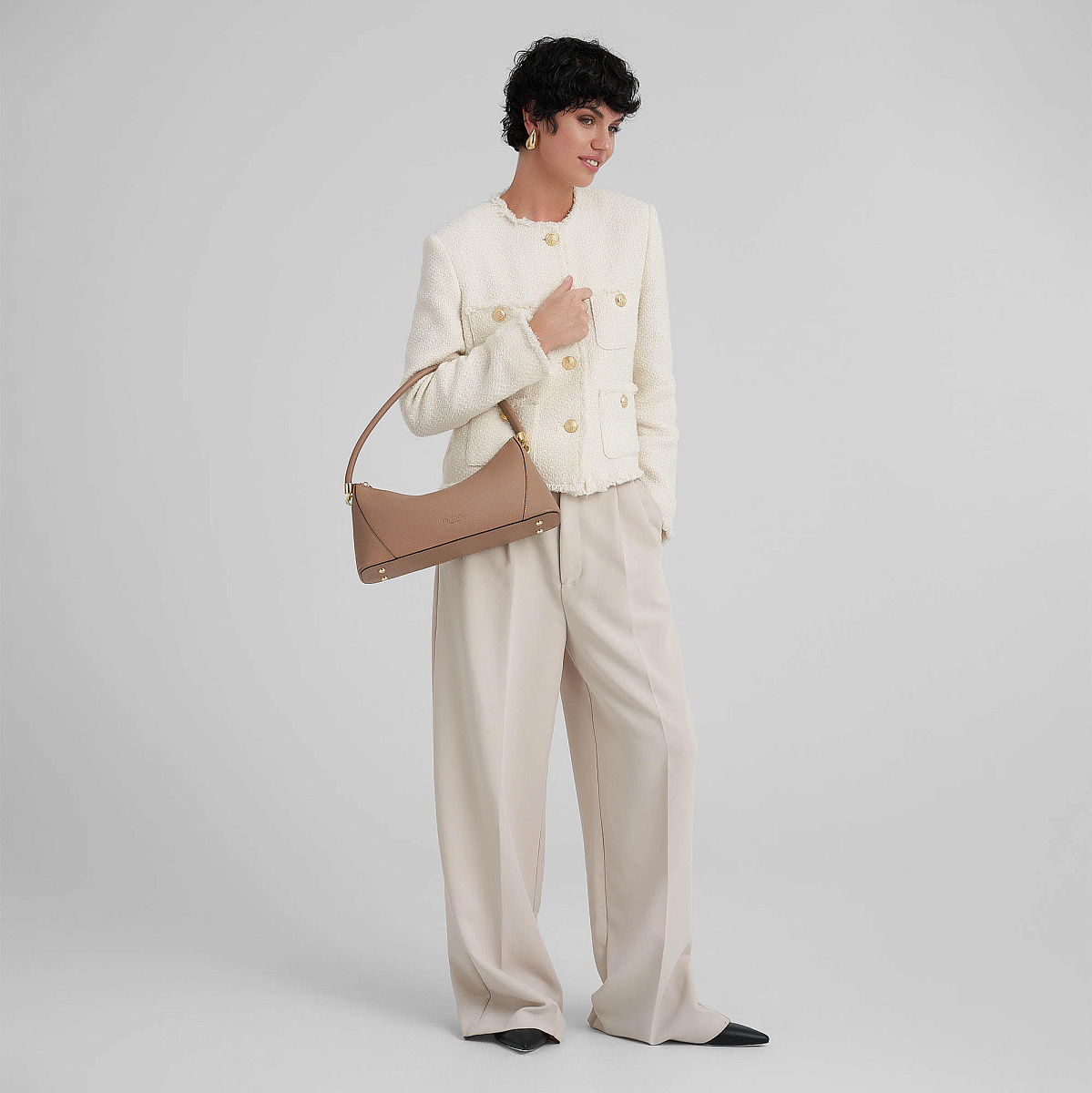 Женская сумка Dr. Koffer из натуральной кожи бежевая