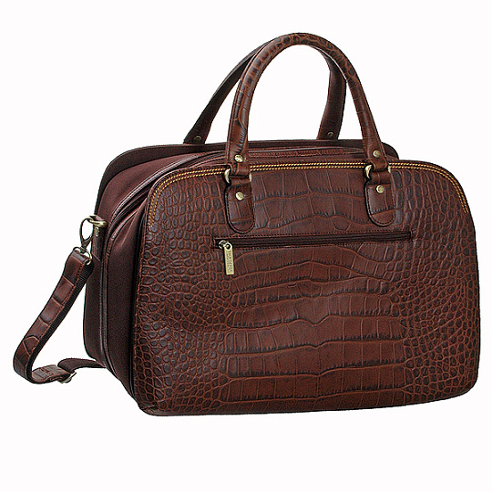 Сумка дорожная Dr.Koffer из натуральной кожи коричневая