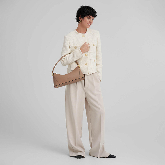 Женская сумка Dr. Koffer из натуральной кожи бежевая