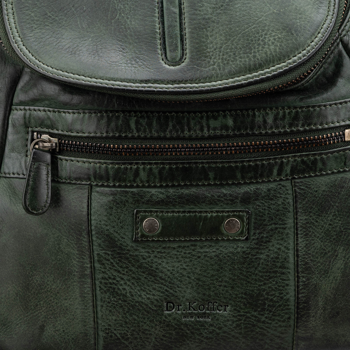 Рюкзак Dr.Koffer из натуральной кожи зеленый