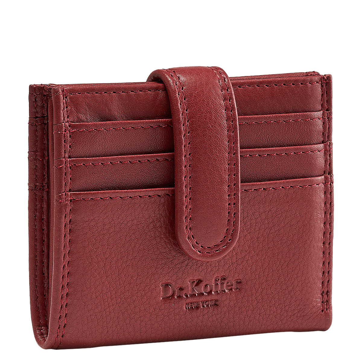 Кредитница Dr.Koffer из натуральной кожи бордовая