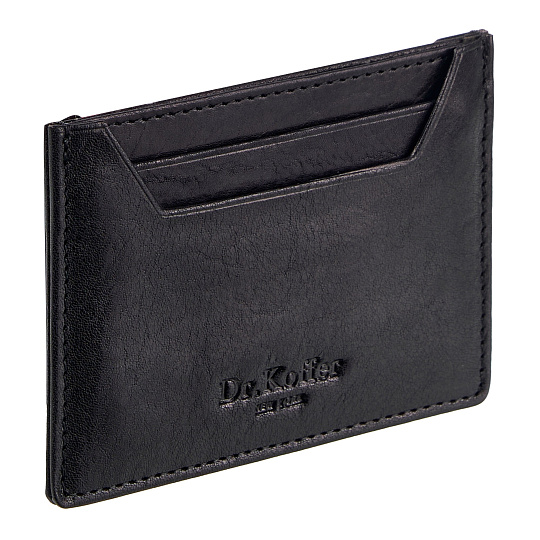 Кредитница Dr.Koffer из натуральной кожи черная