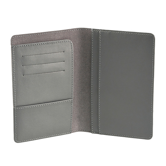 Обложка для паспорта Dr.Koffer из натуральной кожи серая