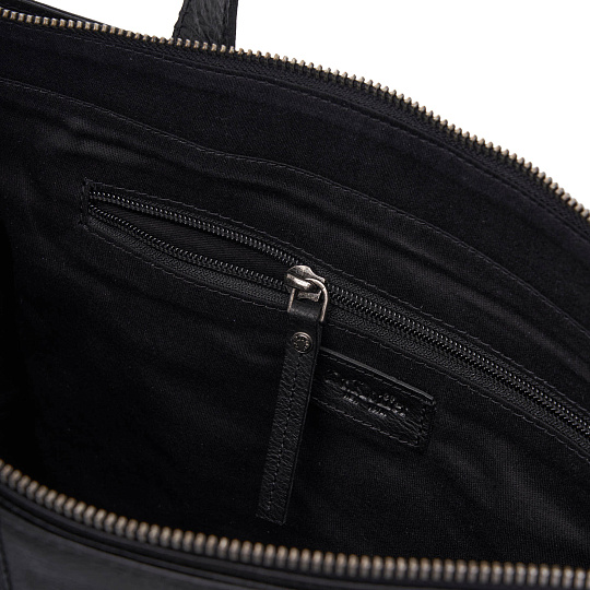 Деловая сумка Dr.Koffer из натуральной кожи черная