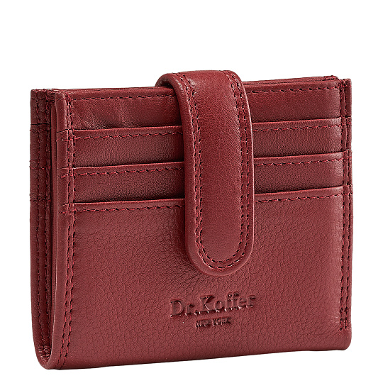 Кредитница Dr.Koffer из натуральной кожи бордовая