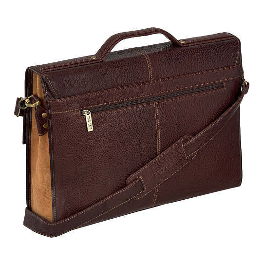 Портфель Dr.Koffer из натуральной кожи темно-коричневый