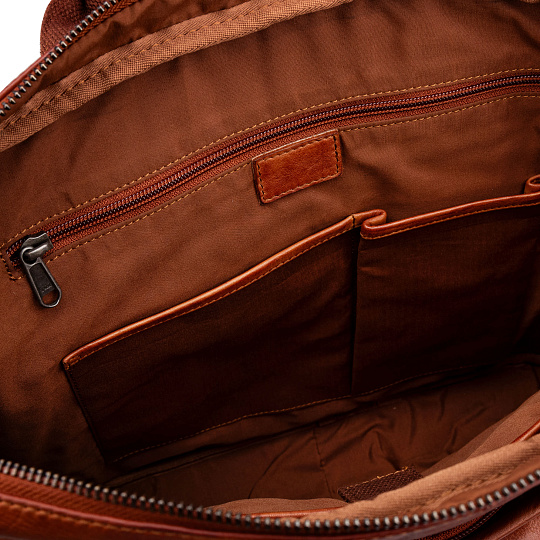 Деловая сумка Dr.Koffer из натуральной кожи коричневая