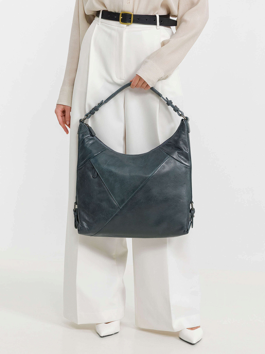 Женская сумка Dr.Koffer из натуральной кожи голубая