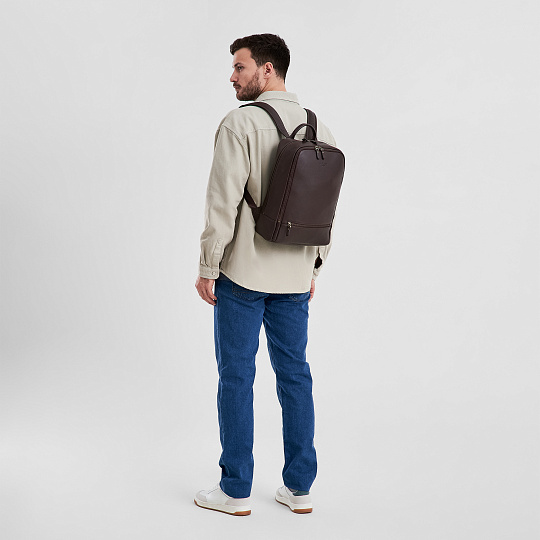 Рюкзак Dr.Koffer из натуральной кожи темно-коричневый