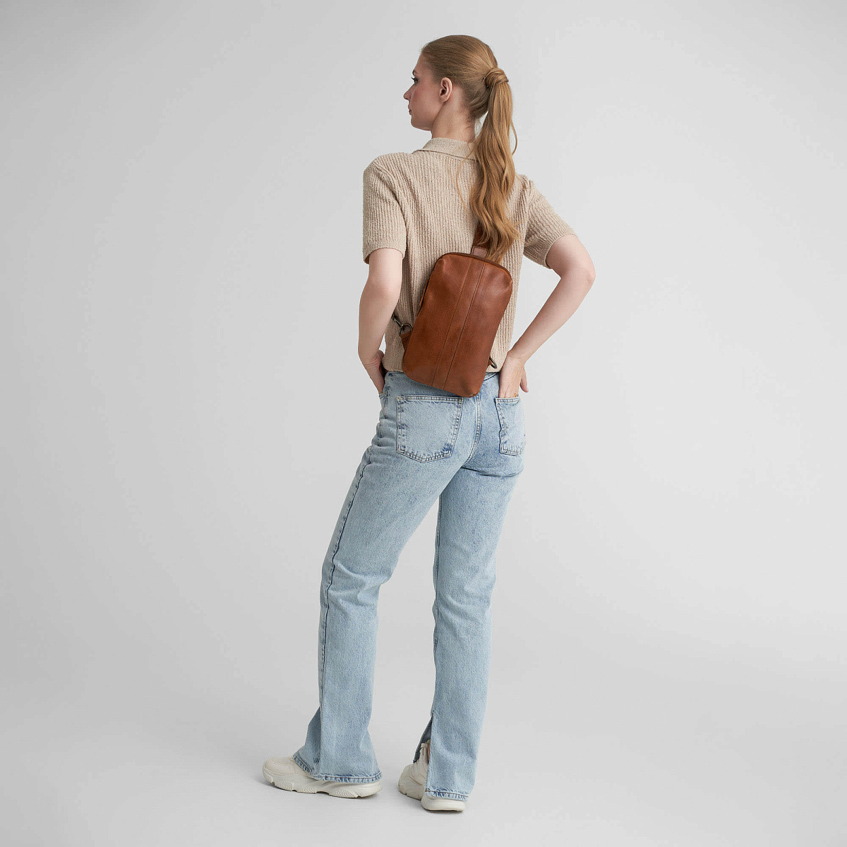 Рюкзак Dr.Koffer из натуральной кожи светло-коричневый