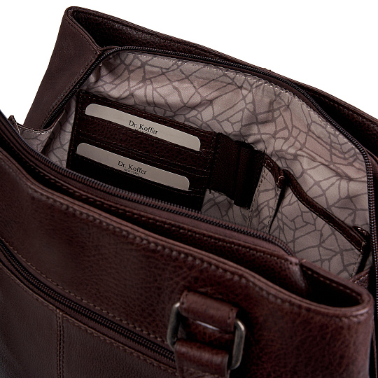 Женская сумка Dr.Koffer из натуральной кожи коричневая