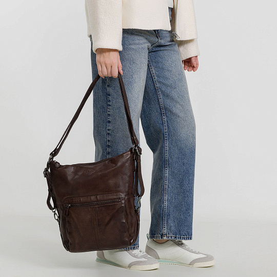 Сумка через плечо Dr.Koffer из натуральной кожи коричневая