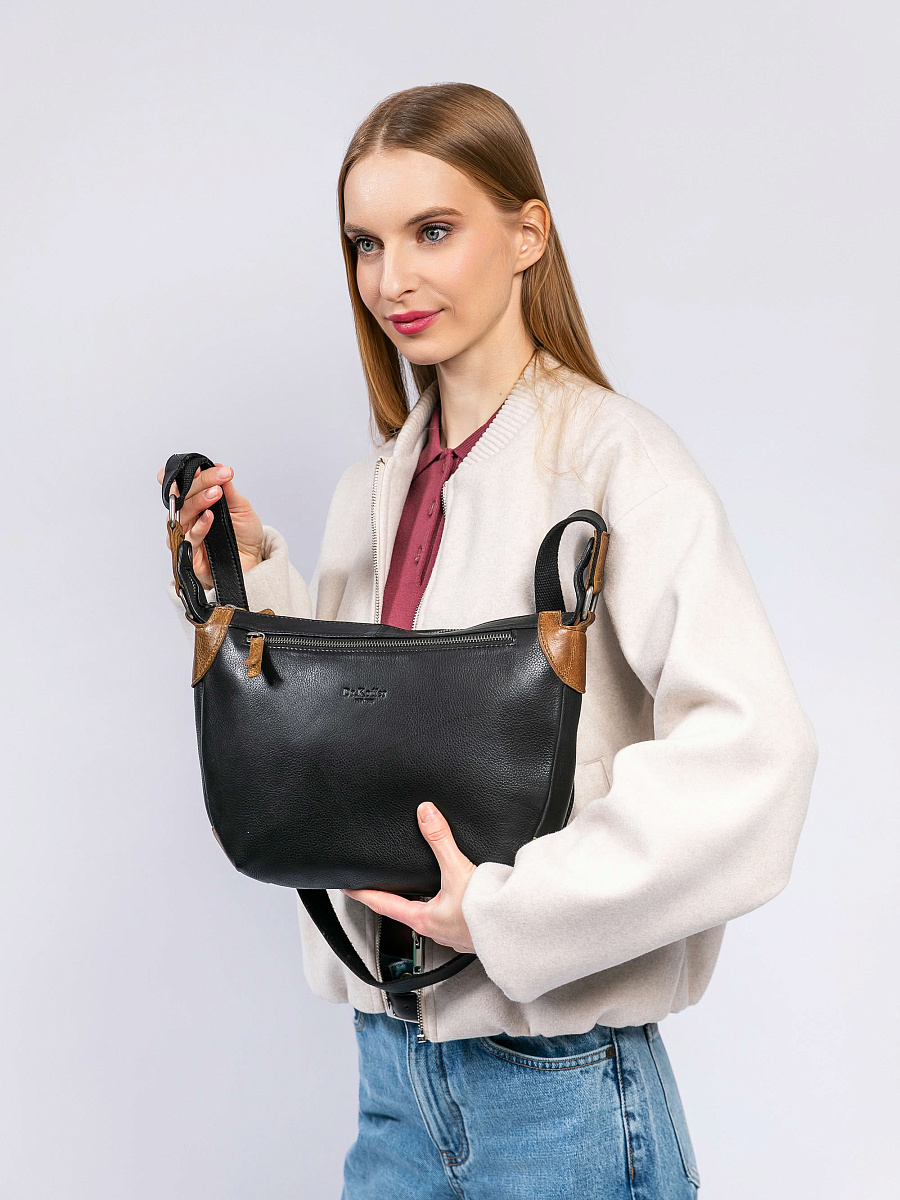 Сумка через плечо Dr. Koffer из натуральной кожи черная