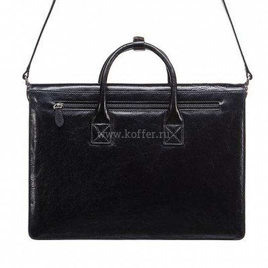 Женская сумка для документов из черной тисненой кожи Dr.Koffer B402138B-117-04